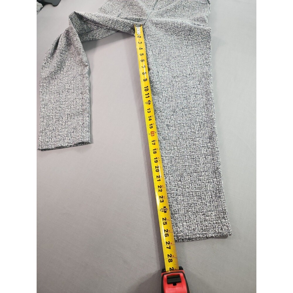 Women’s Black & White Tweed Print Dress Pants with Waist Tie Belt Office Career - Picture 5 of 8